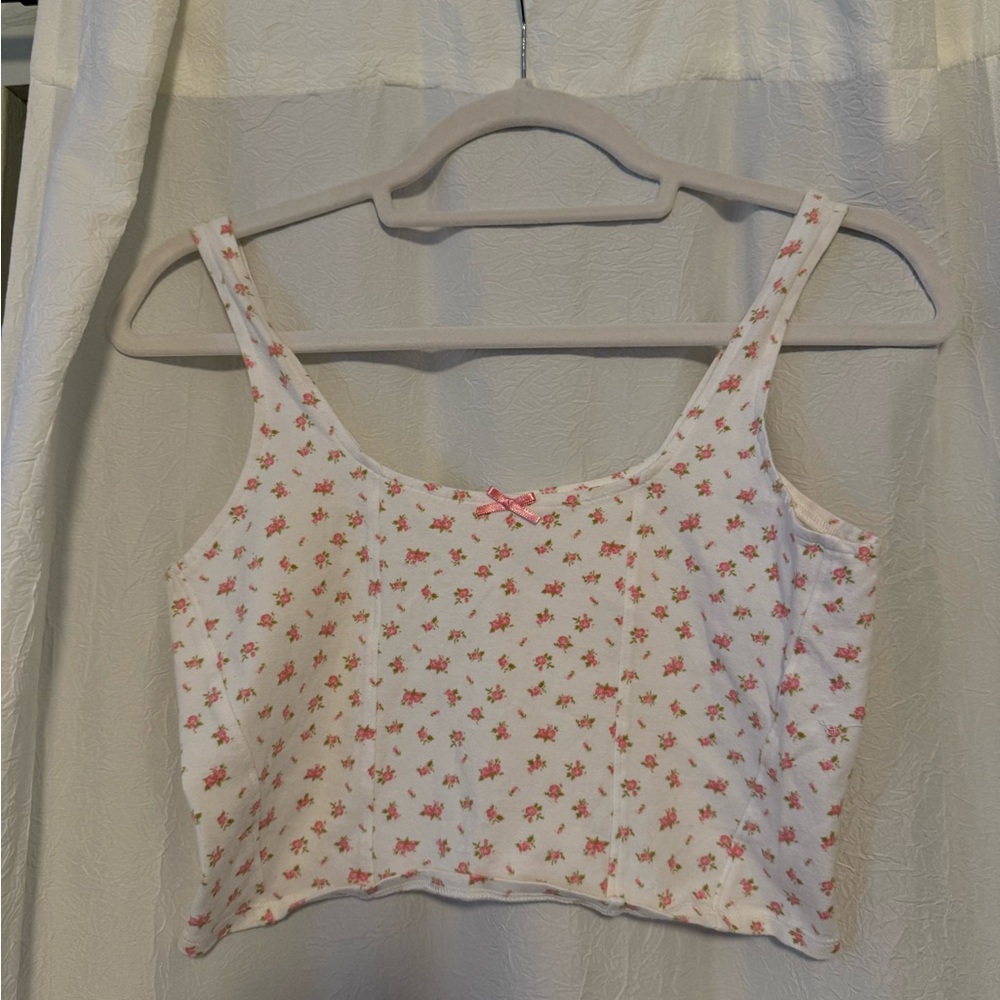 Floral Pink Crop Top